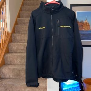 Columbia ascender softshell black jacket Oregon ducks extra large